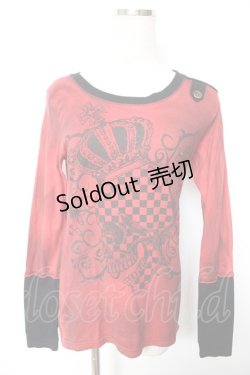 画像1: ALGONQUINS / スカルptムラ柄トップス 1 赤 Y-25-12-17-034-AL-TO-SZ-ZY