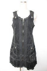 ALGONQUINS / ZIPノースリーブワンピース F 黒 Y-25-12-17-035-AL-OP-SZ-ZY