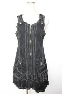 ALGONQUINS / ZIPノースリーブワンピース F 黒 Y-25-12-17-035-AL-OP-SZ-ZY