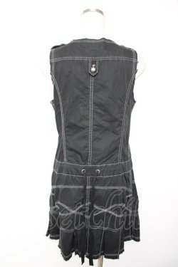 画像2: ALGONQUINS / ZIPノースリーブワンピース F 黒 Y-25-12-17-035-AL-OP-SZ-ZY