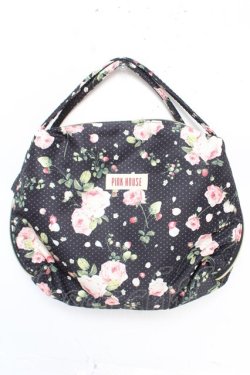 画像1: PINK HOUSE / Berry Roseプリントの3WAYミニバッグ  黒 Y-25-12-18-021-LO-BG-SZ-ZY