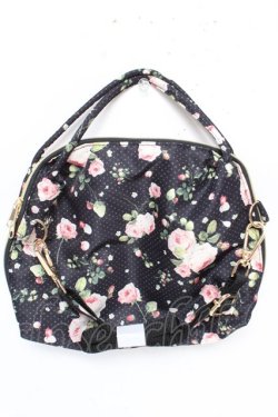 画像2: PINK HOUSE / Berry Roseプリントの3WAYミニバッグ  黒 Y-25-12-18-021-LO-BG-SZ-ZY