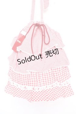 画像1: PINK HOUSE / ギンガムパッチワークバッグ F 赤 Y-25-12-18-009-LO-BG-SZ-ZY