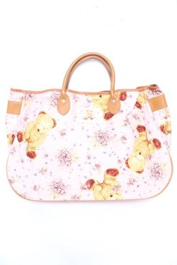 画像1: PINK HOUSE / テディ×勿忘草柄バッグ  ピンク Y-25-12-18-019-LO-BG-SZ-ZY