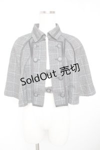 OZZ ANGELO / チェック柄ナポレオンケープ  グレー Y-25-12-19-043-OO-TO-SZ-ZY