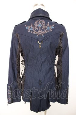 画像2: Ozz oneste / 薔薇刺繍ジャケット  紺 Y-25-12-19-044-OO-JA-SZ-ZY