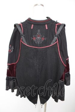画像2: Ozz oneste / 薔薇刺繍マント  黒 Y-25-12-19-045-OO-JA-SZ-ZY