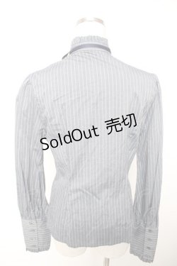 画像2: Sheglit / ストライプクラシカルブラウス  ネイビー Y-25-12-19-047-EL-BL-SZ-ZY