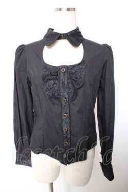 画像1: abilletage / レースフリルブラウス  ブラック Y-25-12-19-049-GO-BL-SZ-ZY