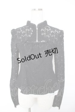 画像1: ALICE and the PIRATES / Lorinaレースプルオーバー  黒 Y-25-12-19-050-PA-TO-SZ-ZY