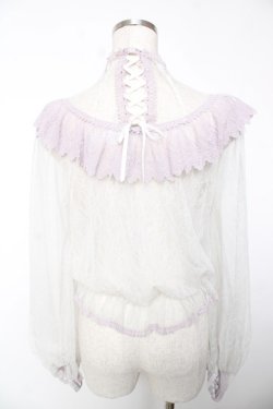 画像2: abilletage / Noirレースブラウス  グレー×ラベンダー Y-25-12-19-051-GO-BL-SZ-ZY