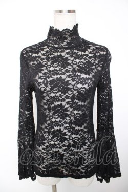 画像1: MR corset / レースハイネックトップス  黒 Y-25-12-19-054-PU-TO-SZ-ZY