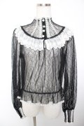 abilletage / Noirレースブラウス  ブラック×ホワイト Y-25-12-19-055-GO-BL-SZ-ZY