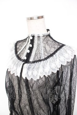 画像3: abilletage / Noirレースブラウス  ブラック×ホワイト Y-25-12-19-055-GO-BL-SZ-ZY