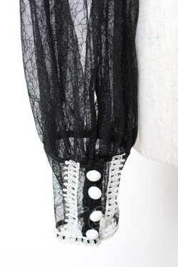 画像4: abilletage / Noirレースブラウス  ブラック×ホワイト Y-25-12-19-055-GO-BL-SZ-ZY