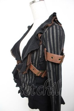 画像3: STEAM / ベルトストライプボレロカーデ  黒 Y-25-12-19-058-HN-TO-SZ-ZY