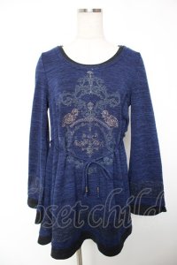 Rozen Kavalier / 刺繍入りチュニック  青 Y-25-12-19-060-OO-TO-SZ-ZY