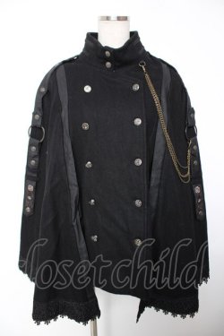 画像1: Ozz oneste / 薔薇刺繍マント  黒 Y-25-12-19-061-OO-JA-SZ-ZY