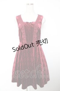 axes femme / エンボスベロアチュニック M ワイン Y-25-12-19-065-AX-OP-SZ-ZY