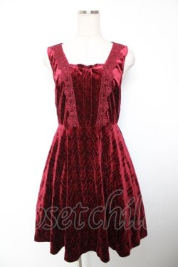 画像1: axes femme / エンボスベロアチュニック M ワイン Y-25-12-19-065-AX-OP-SZ-ZY