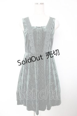 画像1: axes femme / エンボスベロアチュニック M Dグリーン Y-25-12-19-066-AX-OP-SZ-ZT442