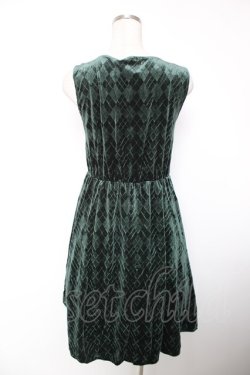 画像2: axes femme / エンボスベロアチュニック M Dグリーン Y-25-12-19-066-AX-OP-SZ-ZY