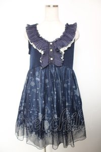 axes femme / チュール重ね結晶柄チュニ M 紺 Y-25-12-19-069-AX-OP-SZ-ZY