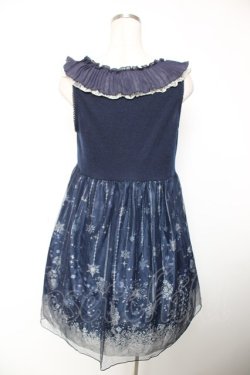 画像2: axes femme / チュール重ね結晶柄チュニ M 紺 Y-25-12-19-069-AX-OP-SZ-ZY