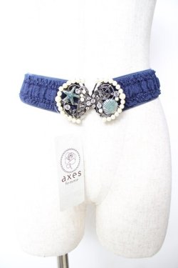画像1: axes femme / マリンバックルゴムベルト  紺 Y-25-12-19-002-AX-ZA-SZ-ZY