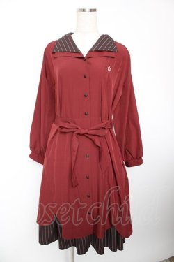 画像1: axes femme / プレッピー風ワンピース F 赤 Y-25-12-19-073-AX-OP-SZ-ZY