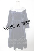 axes femme / パゴタ袖ベロアワンピース F 紺 Y-25-12-19-075-AX-OP-SZ-ZY