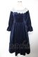 画像1: axes femme / パゴタ袖ベロアワンピース F 紺 Y-25-12-19-075-AX-OP-SZ-ZY (1)