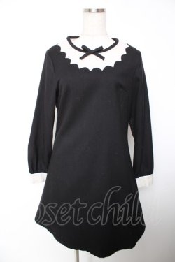 画像1: F i.n.t / スカラップワンピース F ブラック Y-25-12-19-076-CA-OP-SZ-ZY