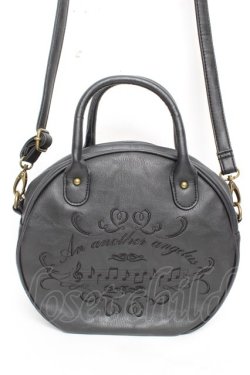 画像1: an another angelus / 楽譜刺繍ショルダーバッグ  黒 Y-25-12-19-013-CA-BG-SZ-ZY