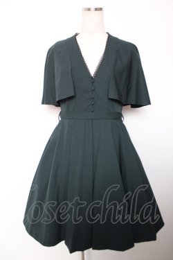 画像1: Sheglit / "Priere"ケープショートワンピース M グリーン Y-25-12-19-085-EL-OP-SZ-ZY