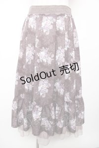 axes femme / グランブーケ柄スカート F 茶 Y-25-12-19-091-AX-SK-SZ-ZY