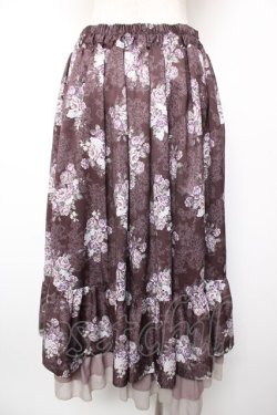 画像2: axes femme / グランブーケ柄スカート F 茶 Y-25-12-19-091-AX-SK-SZ-ZY