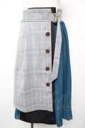 axes femme / チェック×プリーツスカート M 黒×グレー×Bグリーン Y-25-12-19-092-AX-SK-SZ-ZY