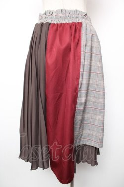 画像2: axes femme / チェック×プリーツスカート M 茶 Y-25-12-19-094-AX-SK-SZ-ZY