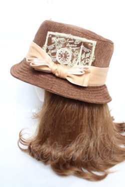 画像2: axes femme / プリント入りカンカン帽 57.5cm 茶 Y-25-12-19-015-AX-AC-SZ-ZY