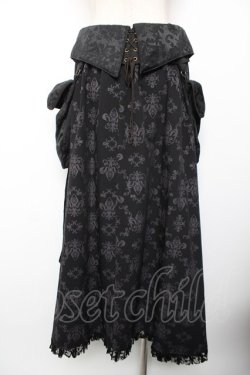 画像2: STEAM / カーマーベルト付きオーナメント柄ロングスカート  黒 Y-25-12-19-110-HN-SK-SZ-ZY