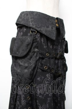 画像4: STEAM / カーマーベルト付きオーナメント柄ロングスカート  黒 Y-25-12-19-110-HN-SK-SZ-ZY