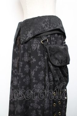 画像5: STEAM / カーマーベルト付きオーナメント柄ロングスカート  黒 Y-25-12-19-110-HN-SK-SZ-ZY