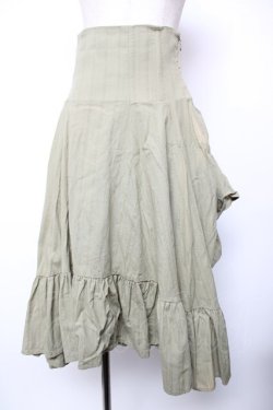 画像1: Sheglit / "Campanula"バッスルスカート  グリーン Y-25-12-19-112-EL-SK-SZ-ZY