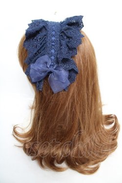 画像2: ATELIER PIERROT / Gothic LatticeS HeadDress(Clip Version)  ネイビー Y-25-12-19-018-EL-AC-SZ-ZY
