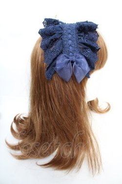 画像3: ATELIER PIERROT / Gothic LatticeS HeadDress(Clip Version)  ネイビー Y-25-12-19-018-EL-AC-SZ-ZY
