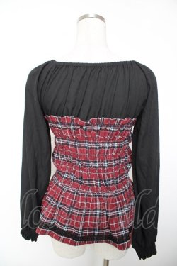 画像2: axes femme POETIQUE / チェック柄ビスチェトップス M 赤 Y-25-12-19-026-AX-TO-SZ-ZY