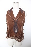 axes femme / タイ付きレースアップベスト M 茶 Y-25-12-19-028-AX-TO-SZ-ZY