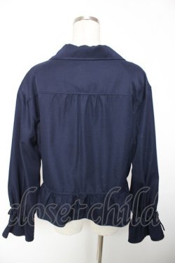 画像2: axes femme / ペプラム風ショートトレンチ M 紺 Y-25-12-19-029-AX-JA-SZ-ZY