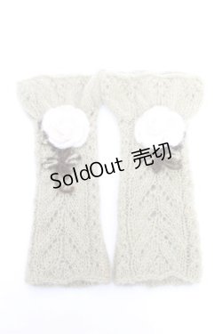 画像1: PINK HOUSE / カメリアモチーフアームカバー  グリーン Y-25-12-19-006-LO-ZA-SZ-ZY